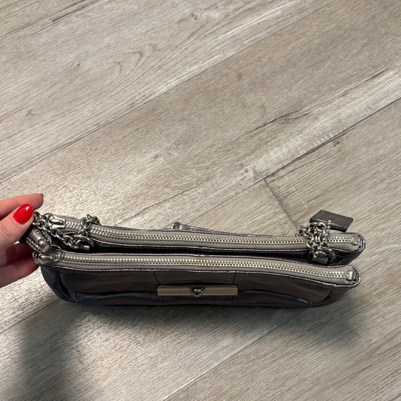 Coach Metallic Silver Side body Bag - Picture 7 of 9